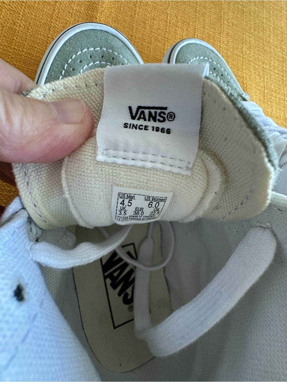 Vans Off the Wall Sage green sneakers with white sole, unisex for both sexes. - Picture 14 of 16